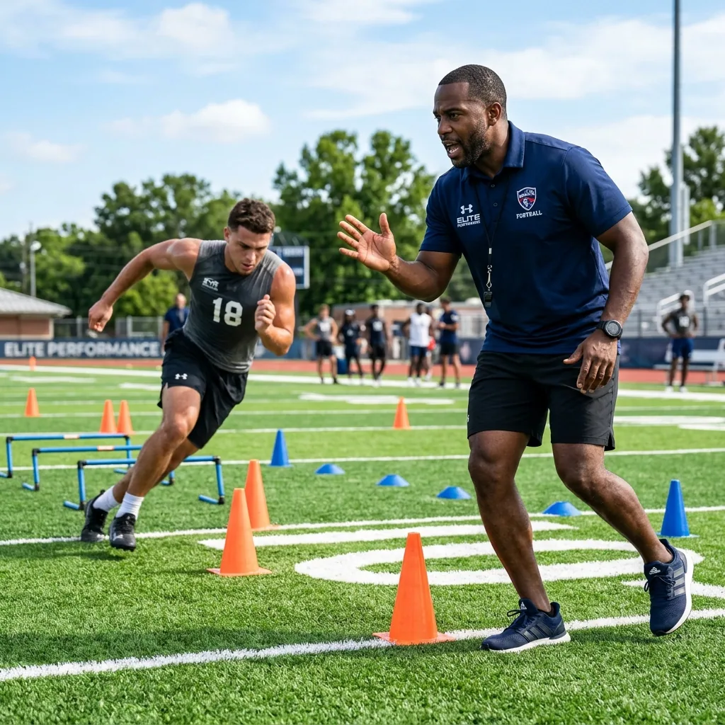 Coach Brooks conducting a performance drill